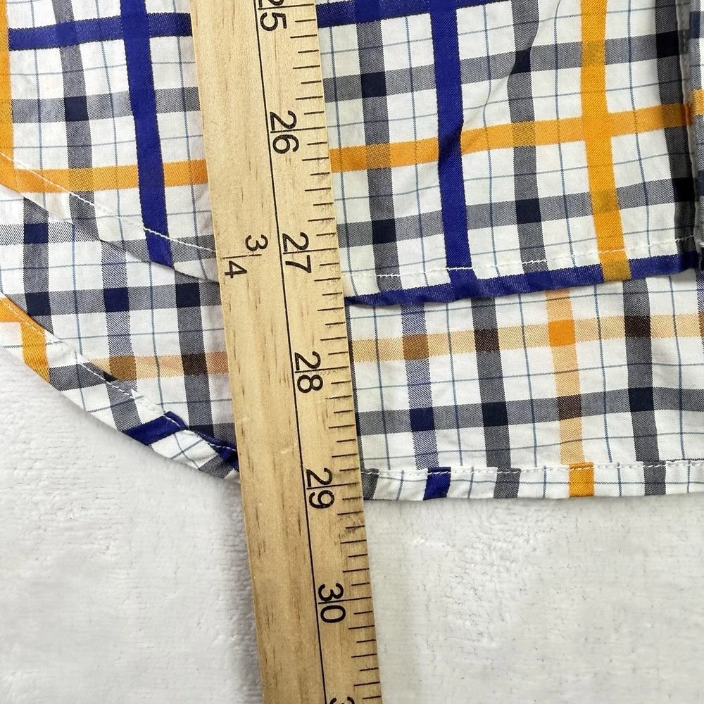 Robert Graham‎ Shirt Mens Medium Multi Colored Tailored Fit Checkered Flip Cuff - Picture 7 of 8